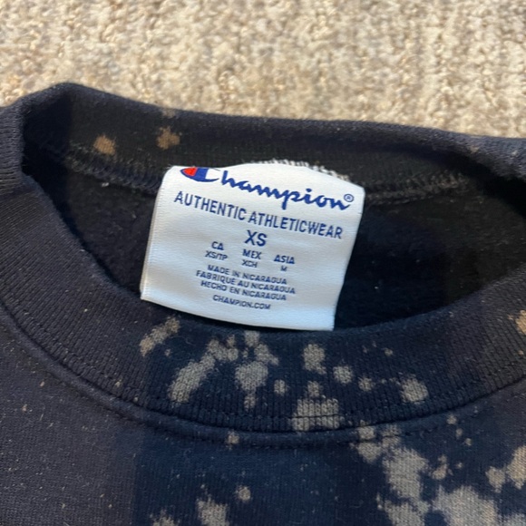 Syracuse Champion crew neck sweatshirt with splattered look #cropped #fun - Picture 3 of 4